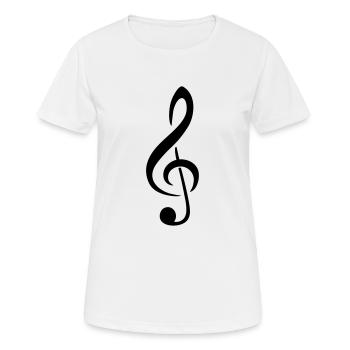 g Violinschlüssel klassische Musikpartitur - Frauen T-Shirt atmungsaktiv - Weiß - Vorne - AI Model Female 172 dark (172cm)