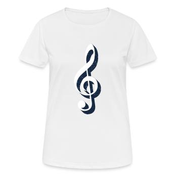 Clé de sol comme illustration en bleu royal - T-shirt respirant Femme - blanc - Devant - AI Model Female 172 dark (172cm)