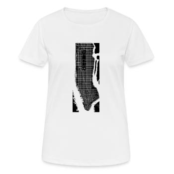 carte de Manhattan - T-shirt respirant Femme - blanc - Devant - AI Model Female 172 dark (172cm)