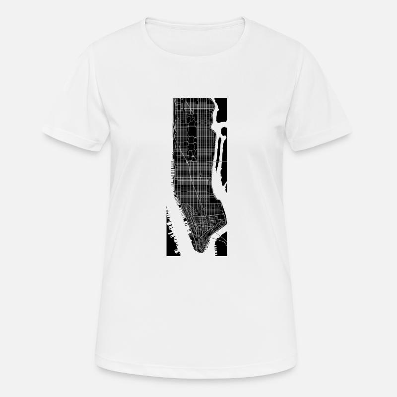 manhattan map - Women's Breathable T-Shirt - white