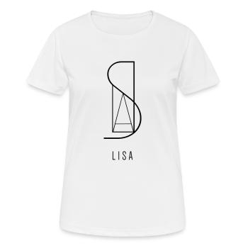 Cadeau Logo prénom Lisa - T-shirt respirant Femme - blanc - Devant - AI Model Female 172 dark (172cm)