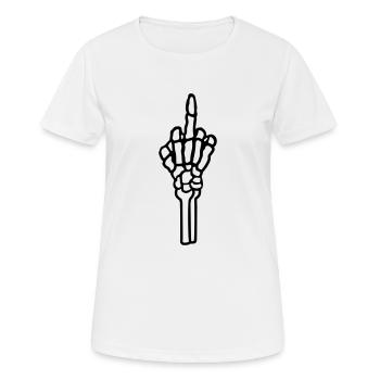 Bone fuck you majeur - T-shirt respirant Femme - blanc - Devant - AI Model Female 172 dark (172cm)