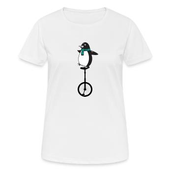 Monocycle artiste monocycle pingouin monocycle monocycle - T-shirt respirant Femme - blanc - Devant - AI Model Female 172 dark (172cm)