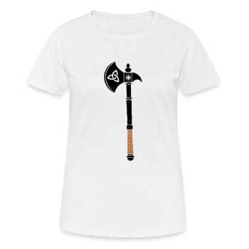 axt - Frauen T-Shirt atmungsaktiv - Weiß - Vorne - AI Model Female 172 dark (172cm)