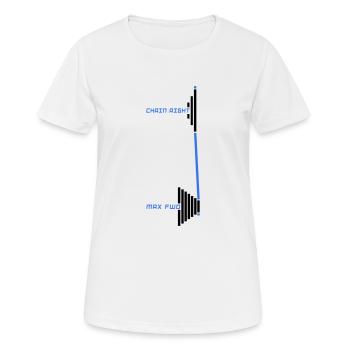 Kette rechts - Frauen T-Shirt atmungsaktiv - Weiß - Vorne - AI Model Female 172 dark (172cm)