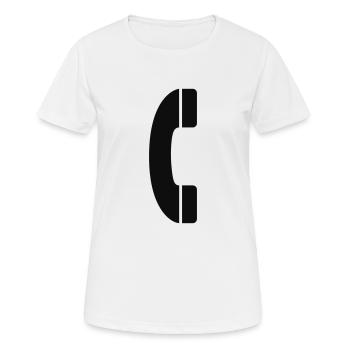 Telefon-Empfänger - Frauen T-Shirt atmungsaktiv - Weiß - Vorne - AI Model Female 172 dark (172cm)