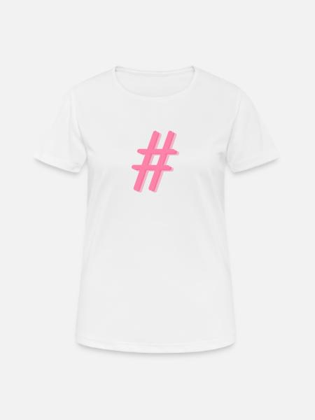 Hashtag - T-shirt respirant Femme - blanc