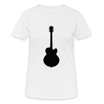E Gitarre E-Gitarre Silhouette Schwarz - Frauen T-Shirt atmungsaktiv - Weiß - Vorne - AI Model Female 172 dark (172cm)