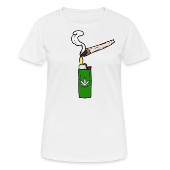 Gras rauchen - Frauen T-Shirt atmungsaktiv - Weiß - Vorne - AI Model Female 172 dark (172cm)