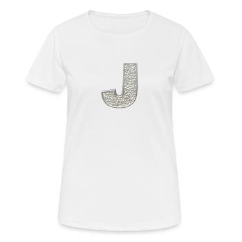 J, letter, letter J, initial, initial J, monogram, - Frauen T-Shirt atmungsaktiv - Weiß - Vorne - AI Model Female 172 dark (172cm)