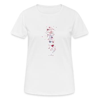 cœurs, illustration de cœur, coloré, confettis - T-shirt respirant Femme - blanc - Devant - AI Model Female 172 dark (172cm)