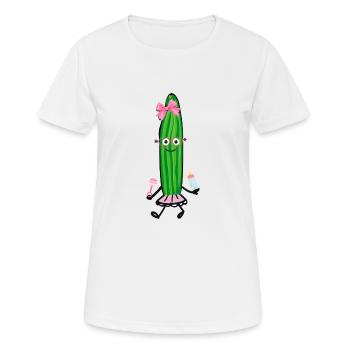 Bébé Concombre, Bébé, Concombre, Fille - T-shirt respirant Femme - blanc - Devant - AI Model Female 172 dark (172cm)