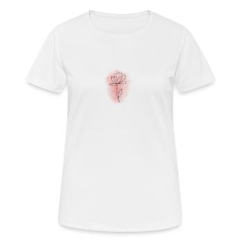 One line flower - Women's Breathable T-Shirt - white - Front - AI Model Female 172 dark (172cm)