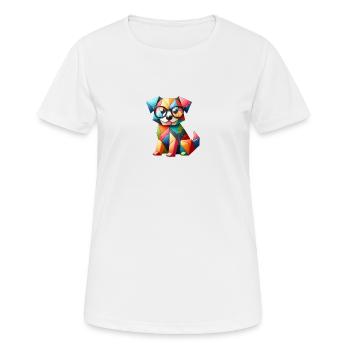 Abstrakter Babyhund mit Brille - Frauen T-Shirt atmungsaktiv - Weiß - Vorne - AI Model Female 172 dark (172cm)