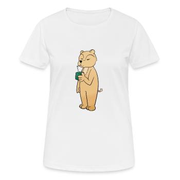 Trinkpäckchen - Frauen T-Shirt atmungsaktiv - Weiß - Vorne - AI Model Female 172 dark (172cm)