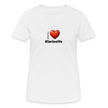 I love clarinet - Women's Breathable T-Shirt - white - Front - AI Model Female 172 dark (172cm)