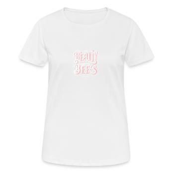 Beauty and the Bees in Rosa - Frauen T-Shirt atmungsaktiv - Weiß - Vorne - AI Model Female 172 dark (172cm)
