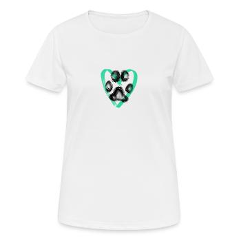 Empreinte de patte avec coeur, turquoise - T-shirt respirant Femme - blanc - Devant - AI Model Female 172 dark (172cm)