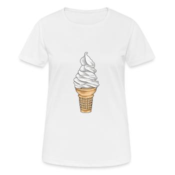 Softeis Eistüte Eisdiele - Frauen T-Shirt atmungsaktiv - Weiß - Vorne - AI Model Female 172 dark (172cm)