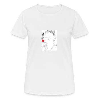 I love Greta - Frauen T-Shirt atmungsaktiv - Weiß - Vorne - AI Model Female 172 dark (172cm)
