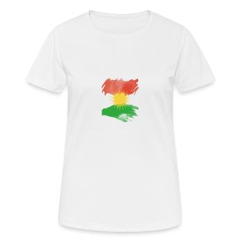 Kurdistan flag, Kurdistan Flagge - Frauen T-Shirt atmungsaktiv - Weiß - Vorne - AI Model Female 172 dark (172cm)
