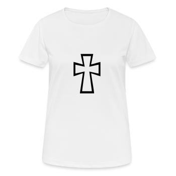 Kreuz - Frauen T-Shirt atmungsaktiv - Weiß - Vorne - AI Model Female 172 dark (172cm)
