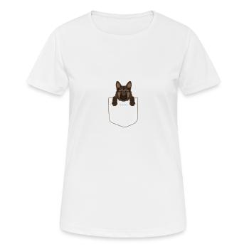 Doux Berger allemand - Chien chien sac - T-shirt respirant Femme - blanc - Devant - AI Model Female 172 dark (172cm)