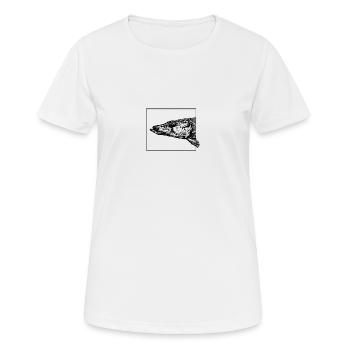 Le brochet - T-shirt respirant Femme - blanc - Devant - AI Model Female 172 dark (172cm)