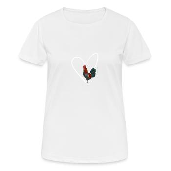 Hahn Herz Vogel Vogelbeobachter Singvogel - Frauen T-Shirt atmungsaktiv - Weiß - Vorne - AI Model Female 172 dark (172cm)