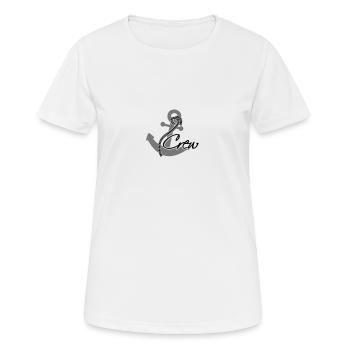 Rang d'insigne ancre équipage - T-shirt respirant Femme - blanc - Devant - AI Model Female 172 dark (172cm)