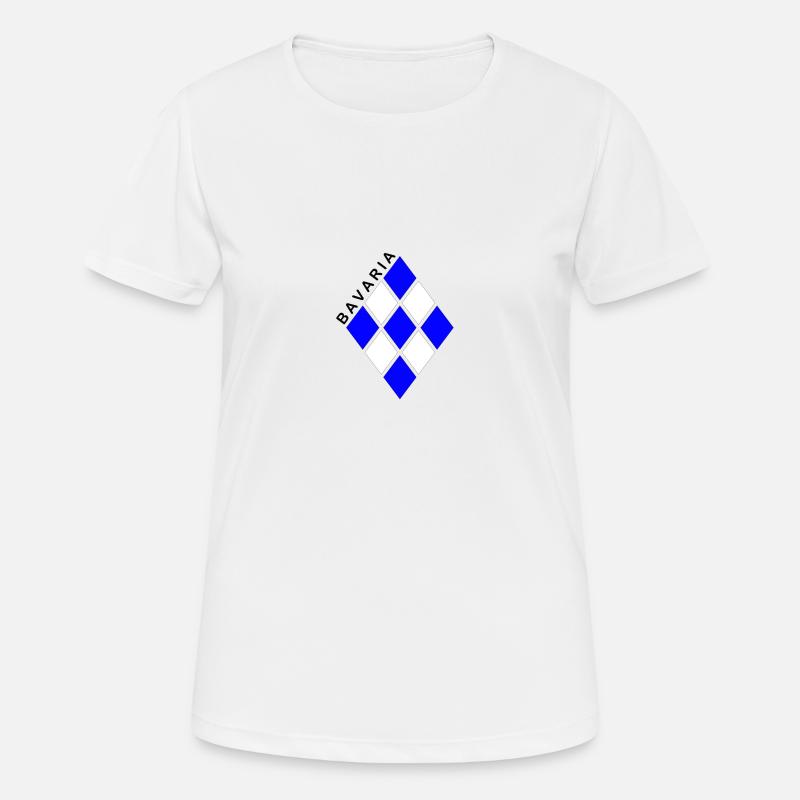 Diamond pattern blue and white Bavaria - Women's Breathable T-Shirt - white