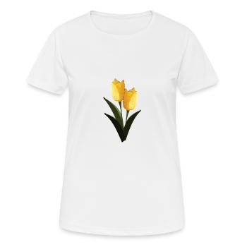 tulipes jaunes - T-shirt respirant Femme - blanc - Devant - AI Model Female 172 dark (172cm)