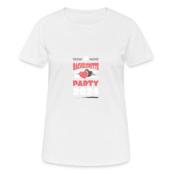 Bachelorette Party 2024 Herz Jga - Frauen T-Shirt atmungsaktiv - Weiß - Vorne - AI Model Female 172 dark (172cm)