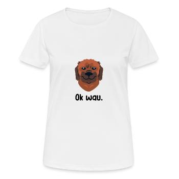 Ok wau mit Leonberger Hundeliebhaber - Frauen T-Shirt atmungsaktiv - Weiß - Vorne - AI Model Female 172 dark (172cm)