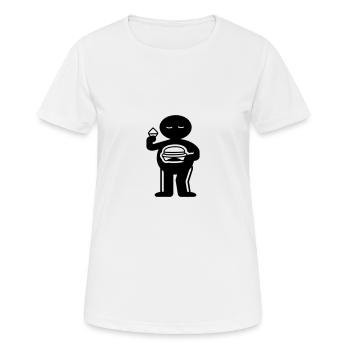 Manger des hamburgers - T-shirt respirant Femme - blanc - Devant - AI Model Female 172 dark (172cm)
