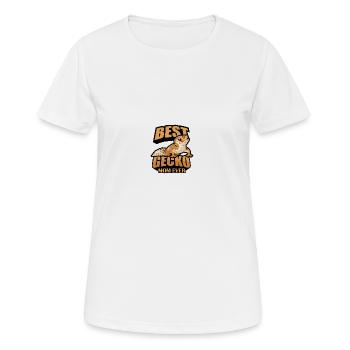 Gecko - Frauen T-Shirt atmungsaktiv - Weiß - Vorne - AI Model Female 172 dark (172cm)