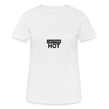 CAUTION HOT Black - Women's Breathable T-Shirt - white - Front - AI Model Female 172 dark (172cm)