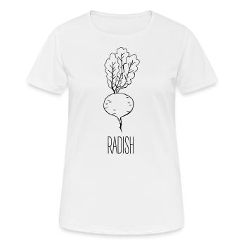 Vegan vegetable radishes - Women's Breathable T-Shirt - white - Front - AI Model Female 172 dark (172cm)
