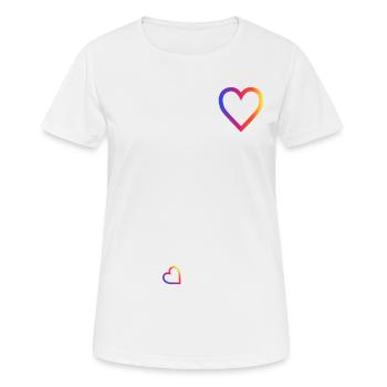 Schwangerschaft verkünden Mutter Regenbogen Herz - Frauen T-Shirt atmungsaktiv - Weiß - Vorne - AI Model Female 172 dark (172cm)