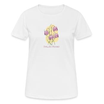 Würfel Schachbrett botanische Zeichnung - Frauen T-Shirt atmungsaktiv - Weiß - Vorne - AI Model Female 172 dark (172cm)