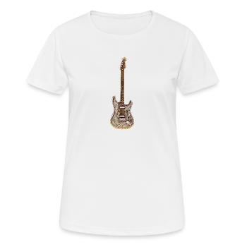 E-Gitarre - Frauen T-Shirt atmungsaktiv - Weiß - Vorne - AI Model Female 172 dark (172cm)