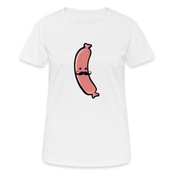 Saucisse à la moustache Grill Party Grill Meat - T-shirt respirant Femme - blanc - Devant - AI Model Female 172 dark (172cm)
