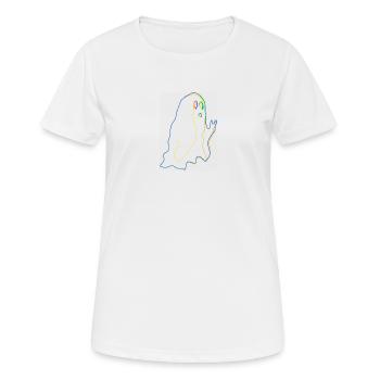 Bunter Geist - Frauen T-Shirt atmungsaktiv - Weiß - Vorne - AI Model Female 172 dark (172cm)