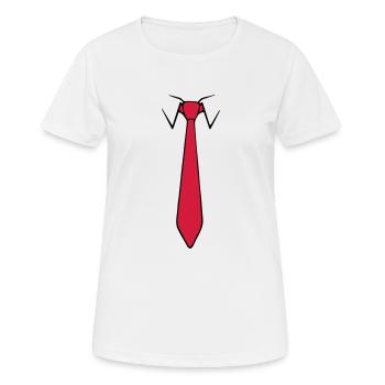 Krawatte - Frauen T-Shirt atmungsaktiv - Weiß - Vorne - AI Model Female 172 dark (172cm)
