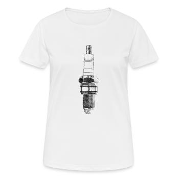 Zündkerze - Frauen T-Shirt atmungsaktiv - Weiß - Vorne - AI Model Female 172 dark (172cm)