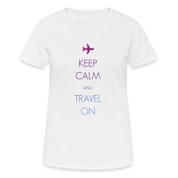 Keep calm and travel on - Women's Breathable T-Shirt - white - Front - AI Model Female 172 dark (172cm)