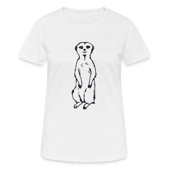 Erdmännchen Baby Geschenkidee - Frauen T-Shirt atmungsaktiv - Weiß - Vorne - AI Model Female 172 dark (172cm)