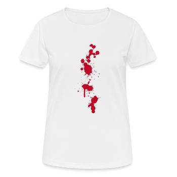 Blood Stain Splashes Halloween Zombies Operating Room Doctor - Women's Breathable T-Shirt - white - Front - AI Model Female 172 dark (172cm)