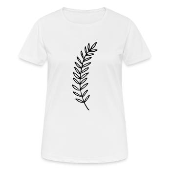 Ast Zweig Blatt Blätter Pflanze Natur Mistel Tanne - Frauen T-Shirt atmungsaktiv - Weiß - Vorne - AI Model Female 172 dark (172cm)