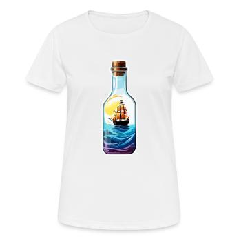 Ship in a Bottle / Message in a Bottle / Ahoy / Anchor - Women's Breathable T-Shirt - white - Front - AI Model Female 172 dark (172cm)